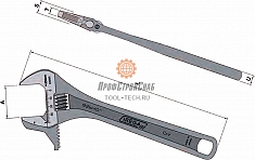 Размеры разводного ключа с реверсивной губкой Irega 92WR-10"